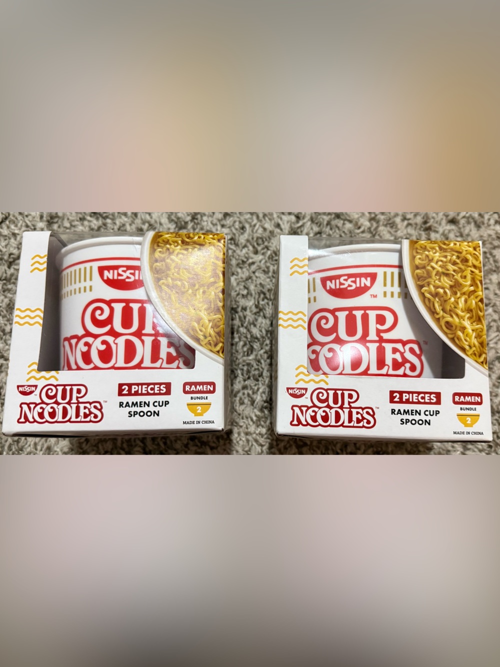 Nissin Cup Noodles Ramen Cup and Spoon - Set of Two